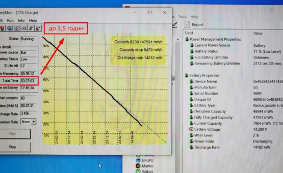 час роботи від батареї ноутбука Acer Predator PH315-51